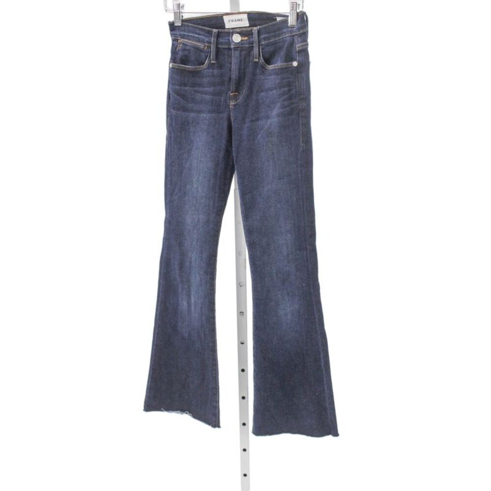 Frame Womens Flared High Rise Blue Jeans Cotton Button Fly Inseam 27 Size 23
